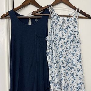 NWOT**** Floral Blue and Navy Tank Tops
